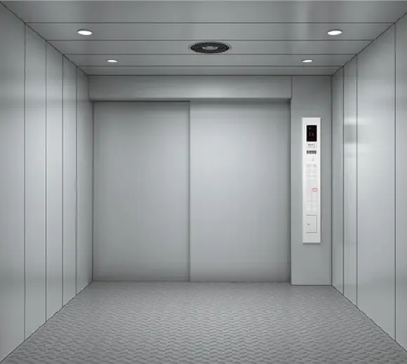 Painted steel freight elevator