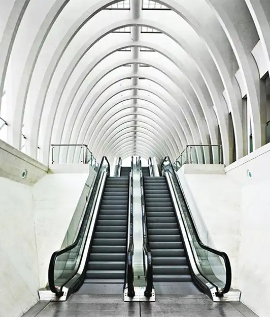 An empty escalator