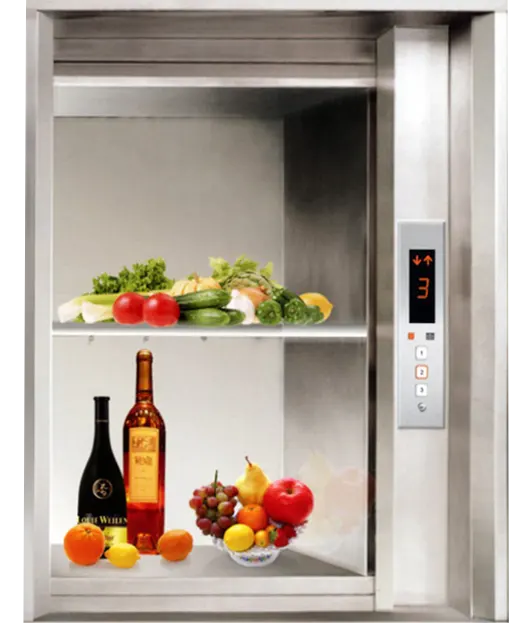 foods are showcasing a in a food elevator
