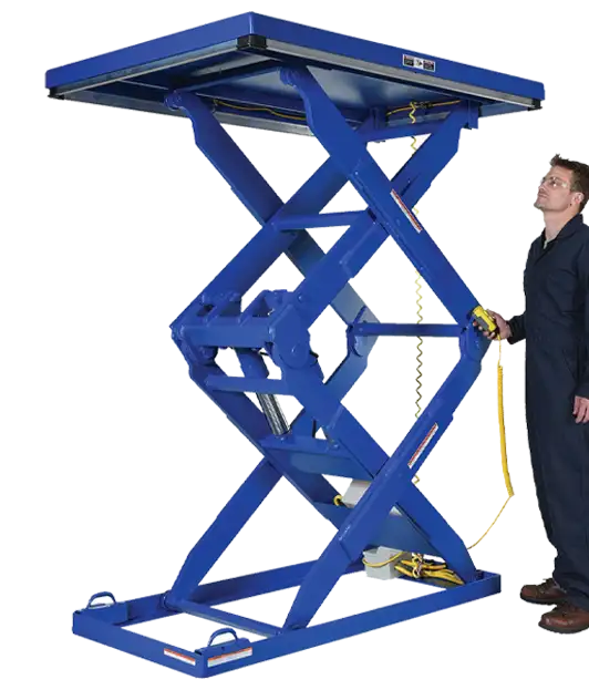 a man is using Industrial Scissor Lift Tables