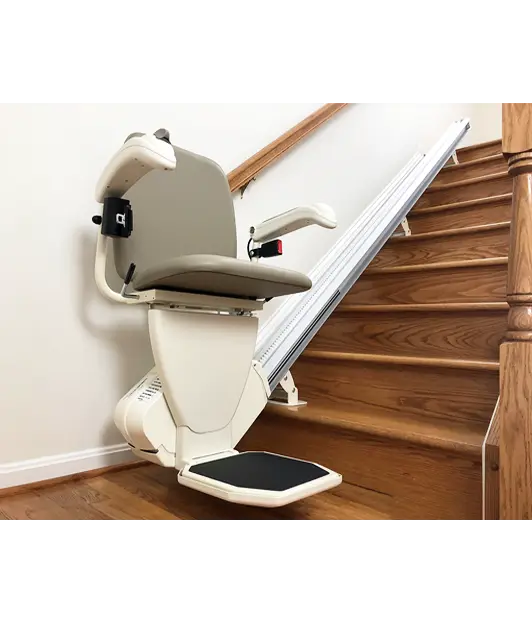 A home stair lift setup in the stairs