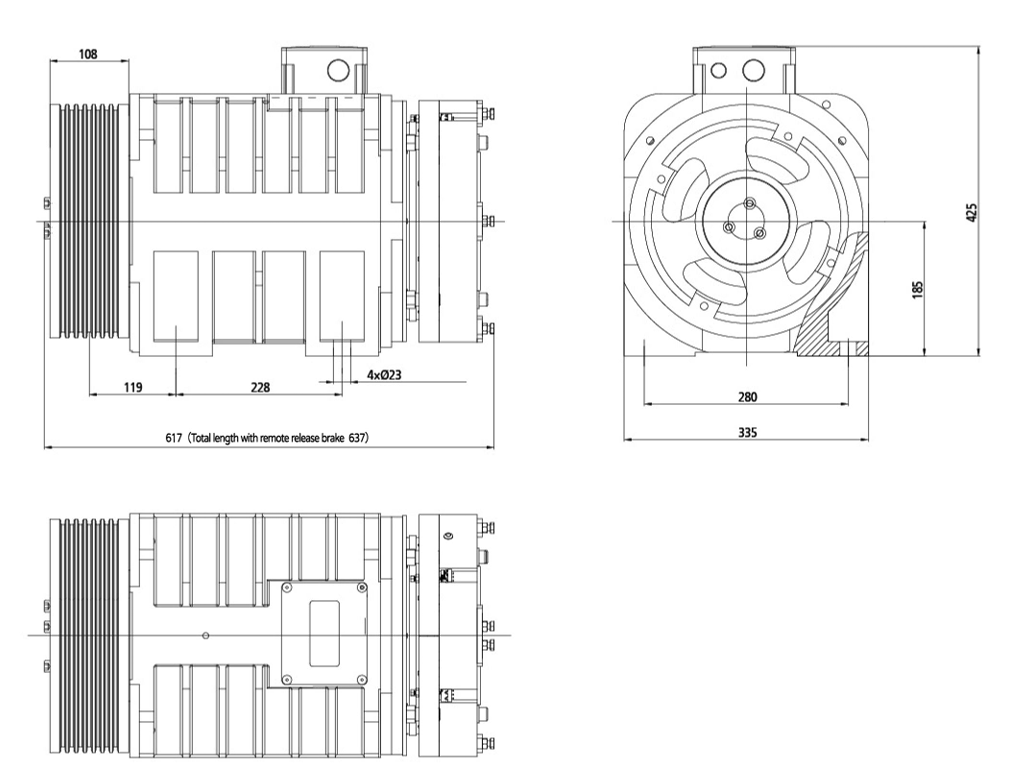FUJI Traction Machine For Home Lift Dimensions